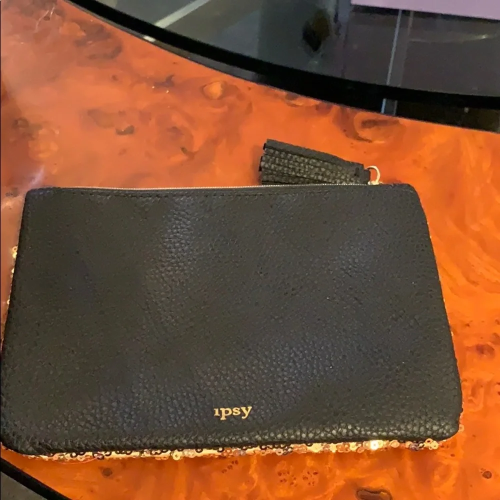 IPSY Gold Sequin Covered Glam Clutch Bag